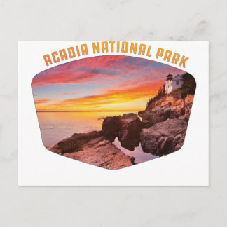 Acadia National Park coast & lighthouse Maine Postcard