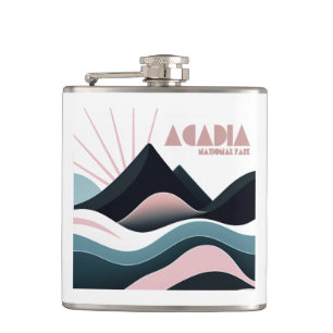 Acadia National Park Coloured Hills Hip Flask