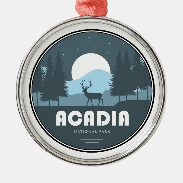 Acadia National Park Deer Metal Ornament (Front)