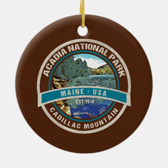 ACADIA NATIONAL PARK HOLIDAY CHRISTMAS ORNAMENT (Back)