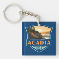 Acadia National Park Illustration Retro Badge