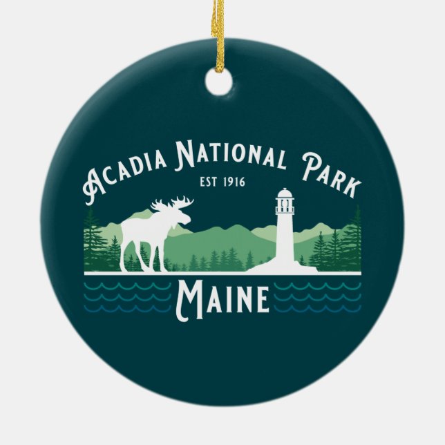 ACADIA NATIONAL PARK LIGHTHOUSE HOLIDAY ORNAMENT (Back)
