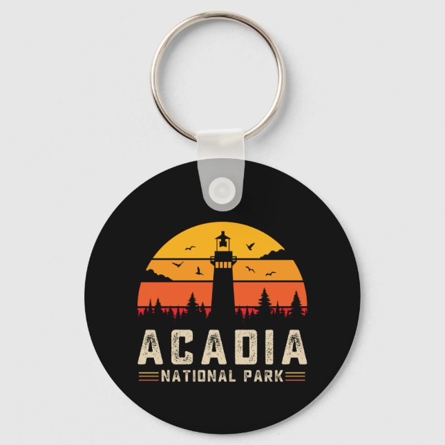 acadia national park maine  bar harbour lighthouse keychain (Front)
