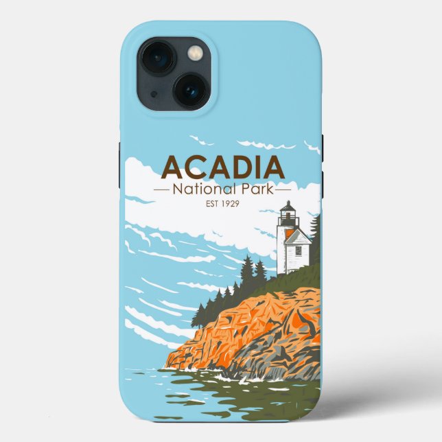 Acadia National Park Maine Bar Harbour Vintage Case-Mate iPhone Case (Back)
