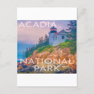 Acadia National Park Maine Bass Harbour Lighthouse Postcard
