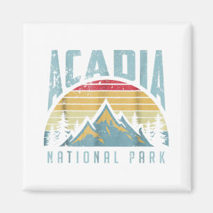 Acadia National Park Maine Mountains Retro T Shirt Magnet