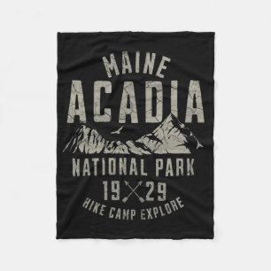 Acadia National Park Maine Nature Hiking Outdoors Fleece Blanket