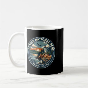 Acadia National Park Maine Retro Lighthouse And Coffee Mug