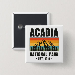 Acadia National Park, Maine Retro Vintage 2 Inch Square Button