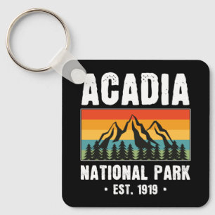 Acadia National Park, Maine Retro Vintage Keychain