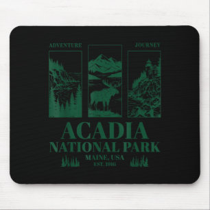 Acadia national park maine retro vintage nature mouse pad