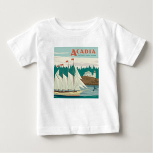 Acadia National Park, Maine Sailboat & Whale Baby T-Shirt