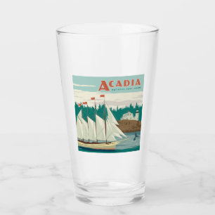Acadia National Park, Maine   Sailboat & Whale Glass