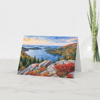 Acadia National Park Maine Watercolor Card