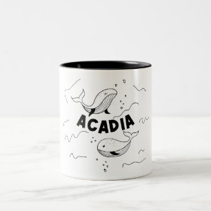 Acadia National Park Maine Whales Two-Tone Coffee Mug