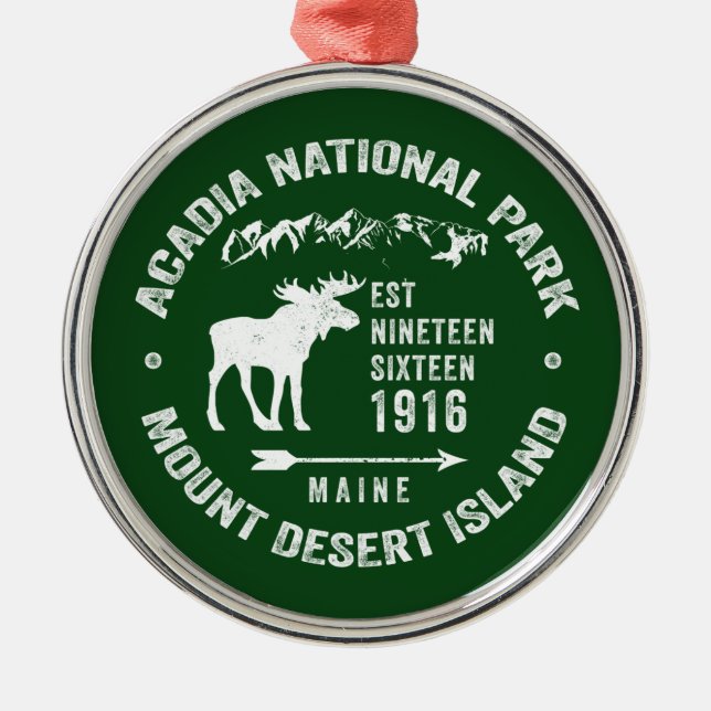 ACADIA NATIONAL PARK MOOSE COLLECTOR HOLIDAY METAL ORNAMENT (Front)