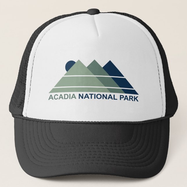 Acadia National Park Mountain Sun Trucker Hat (Front)