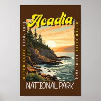 Acadia National Park Otter Cliff Distressed