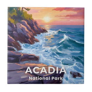 Acadia National Park Otter Cliffs Maine Travel Tile