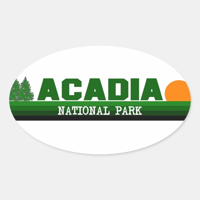 Acadia National Park Oval Sticker (Front)