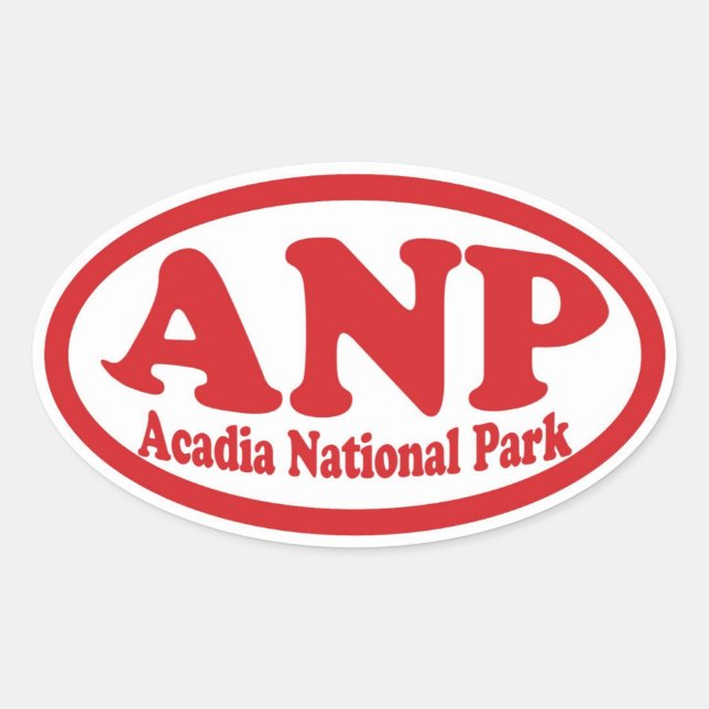 Acadia National Park red oval sticker (Front)