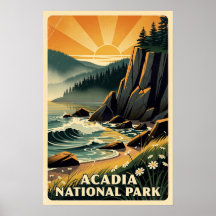Acadia National Park Retro 