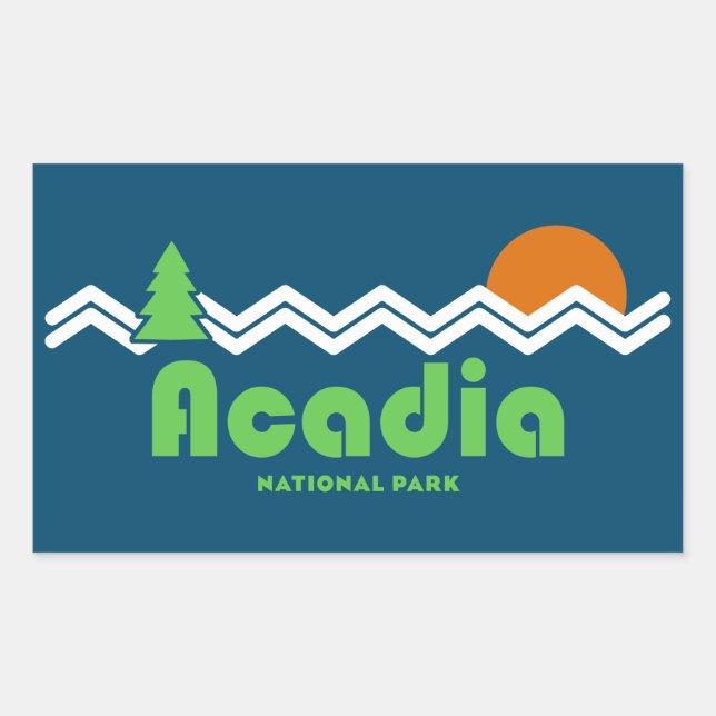 Acadia National Park Retro Sticker (Front)