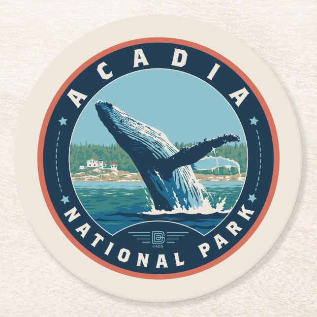 Acadia National Park Round Paper Coaster (Front)
