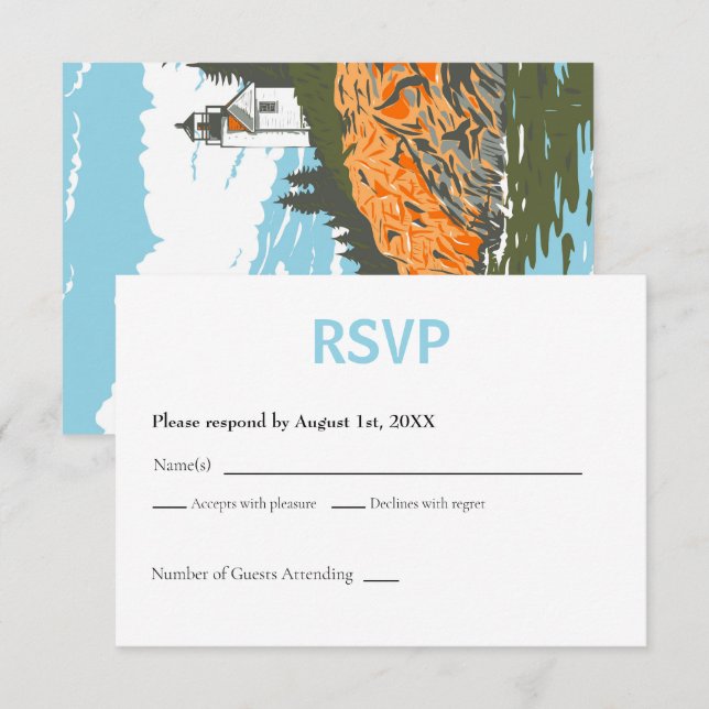Acadia National Park RSVP Card Retro (Front/Back)