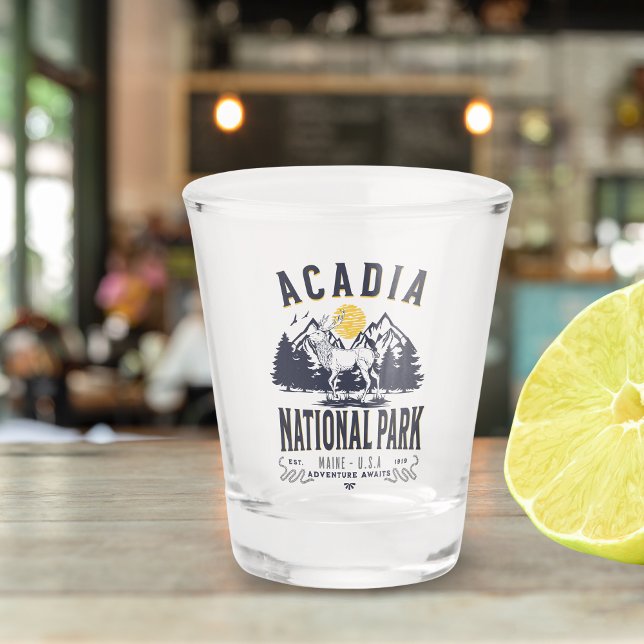 Acadia National Park Rustic Landscape Shot Glass (Creator Uploaded)
