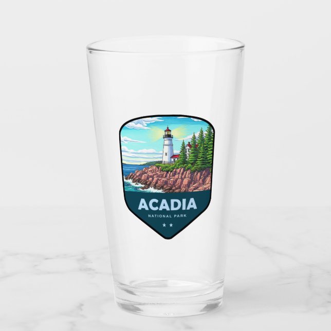 Acadia National Park Shield Glass (Front)