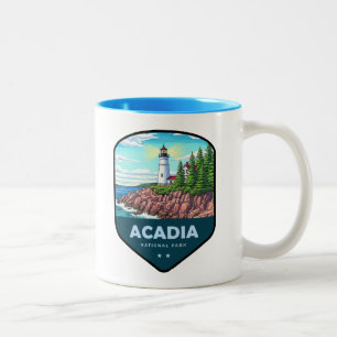 Acadia National Park Shield Two-Tone Coffee Mug