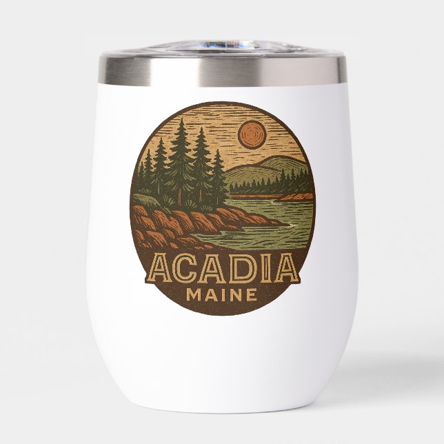 Acadia National Park Stemless Wine Tumbler  (Front)