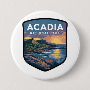 Acadia National Park Sunset Badge 3 Inch Round Button