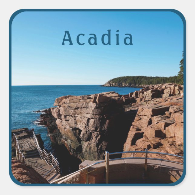 Acadia National Park Thunder Hole Maine Square Sticker (Front)