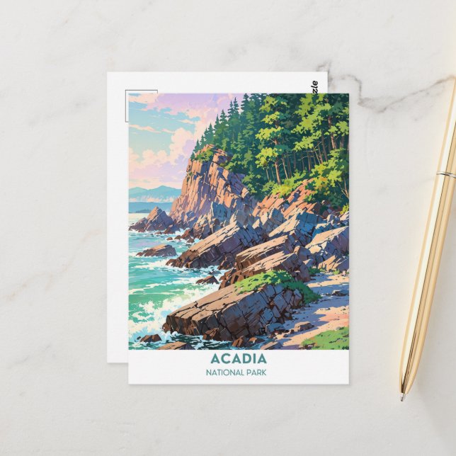 Acadia National Park, USA Postcard (Front/Back In Situ)