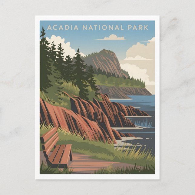 Acadia National Park vintage Postcard (Front)