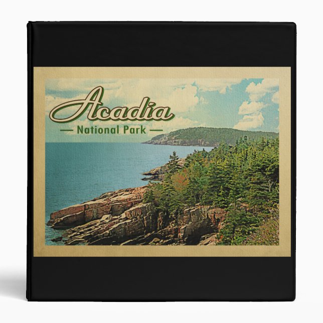 Acadia National Park Vintage Travel Binder (Front)