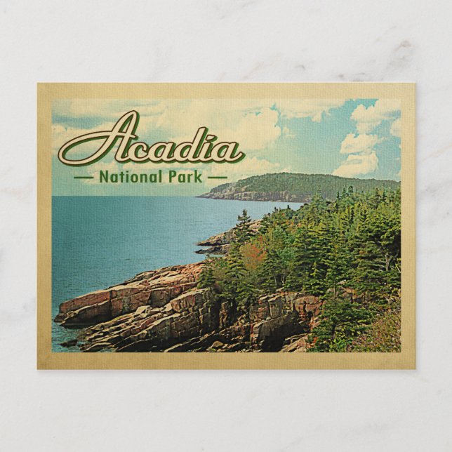 Acadia National Park Vintage Travel Postcard (Front)