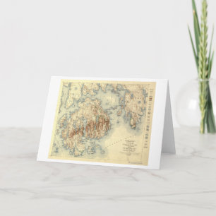 Acadia National ParkTopographic Panoramic Map Card