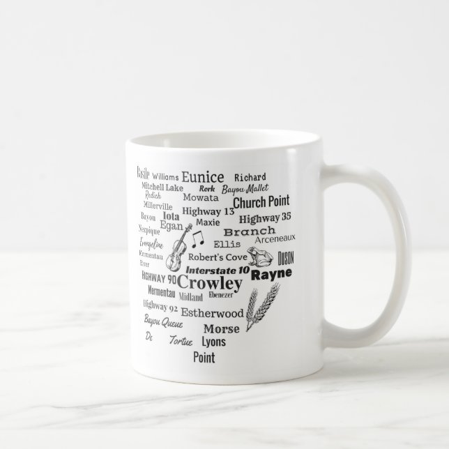 Acadia Parish Louisiana Cities & Streets Mug (Right)