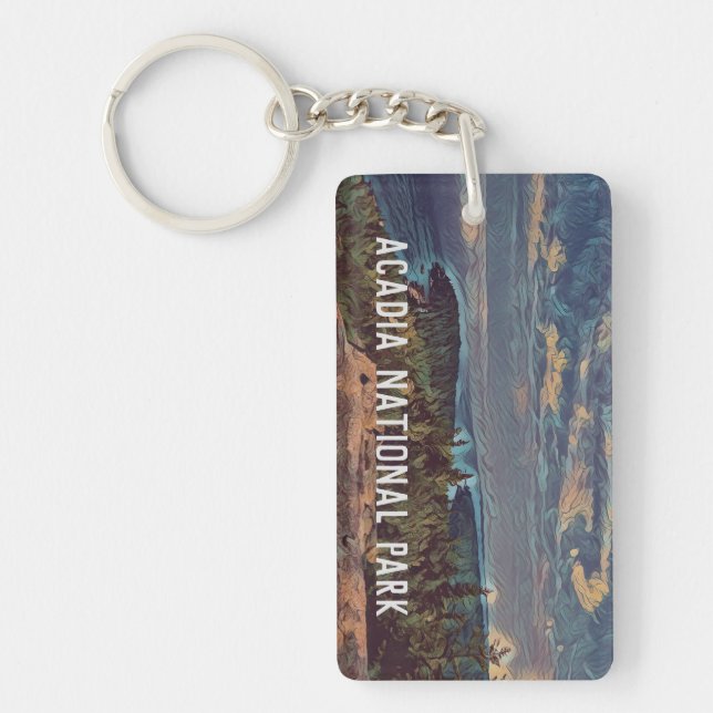 Acadia Sky National Park Monogram Keychain (Front)