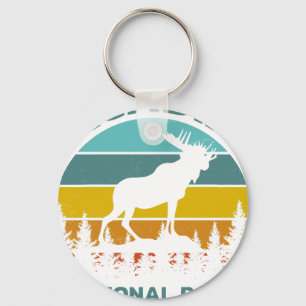 Acadia Vintage Moose National Park Keychain