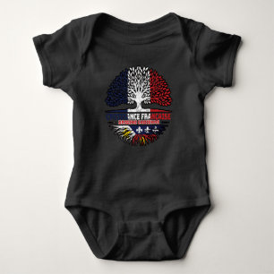 Acadian Cajun French France Tree Roots Flag Baby Bodysuit