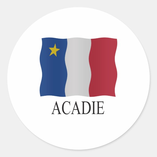 Acadian flag classic round sticker (Front)