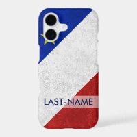Acadian Flag Surname Distressed Grunge Personalize