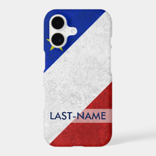 Acadian Flag Surname Distressed Grunge Personalize