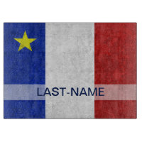 Acadian Flag Surname Distressed Grunge Personalize
