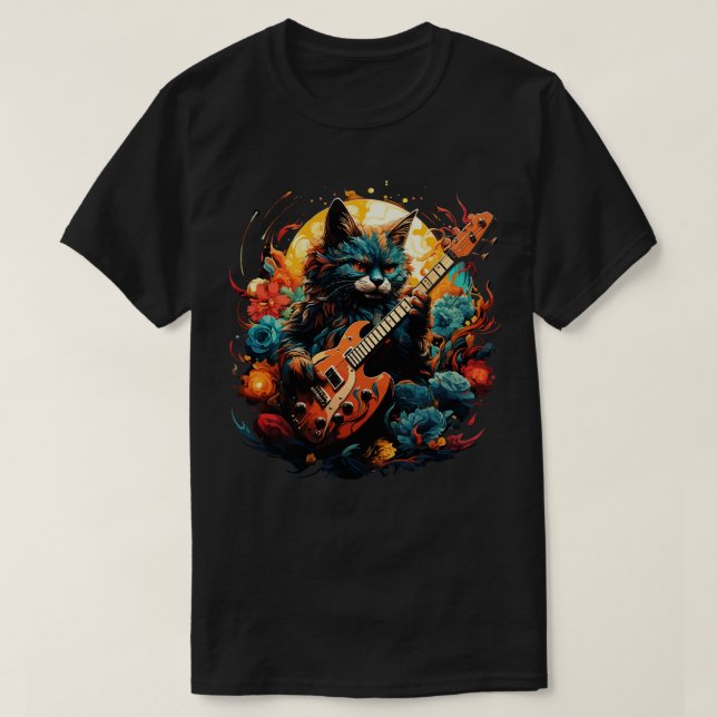 acal Playing Guitar T-Shirt (Design Front)