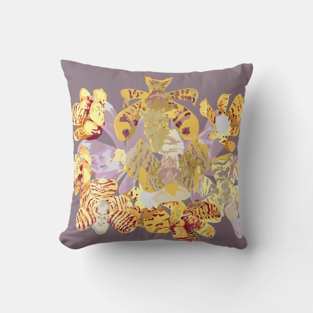 Acampe orchids throw pillow (Front)